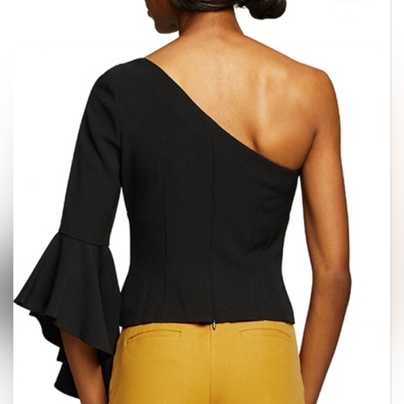 Eliza J One Shoulder Fitted Top with Bell Sleeve Size 6 - New With Tags - Picture 2 of 7